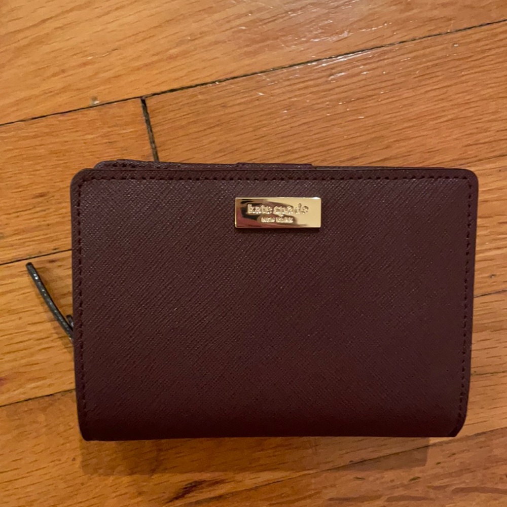 Kate Spade Maroon Folding Wallet Multi Compartment